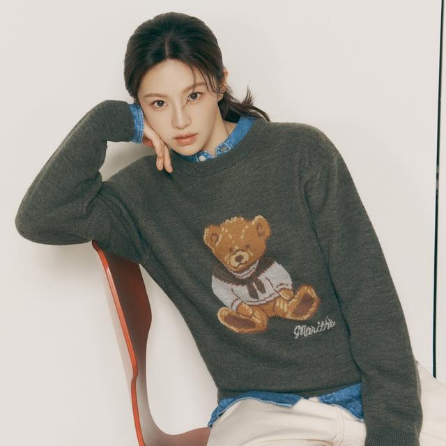 DOODLE BEAR SWEATER charcoal
