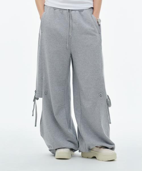 DOUBLE LAYERED SWEATPANTS [HEATHER GREY]