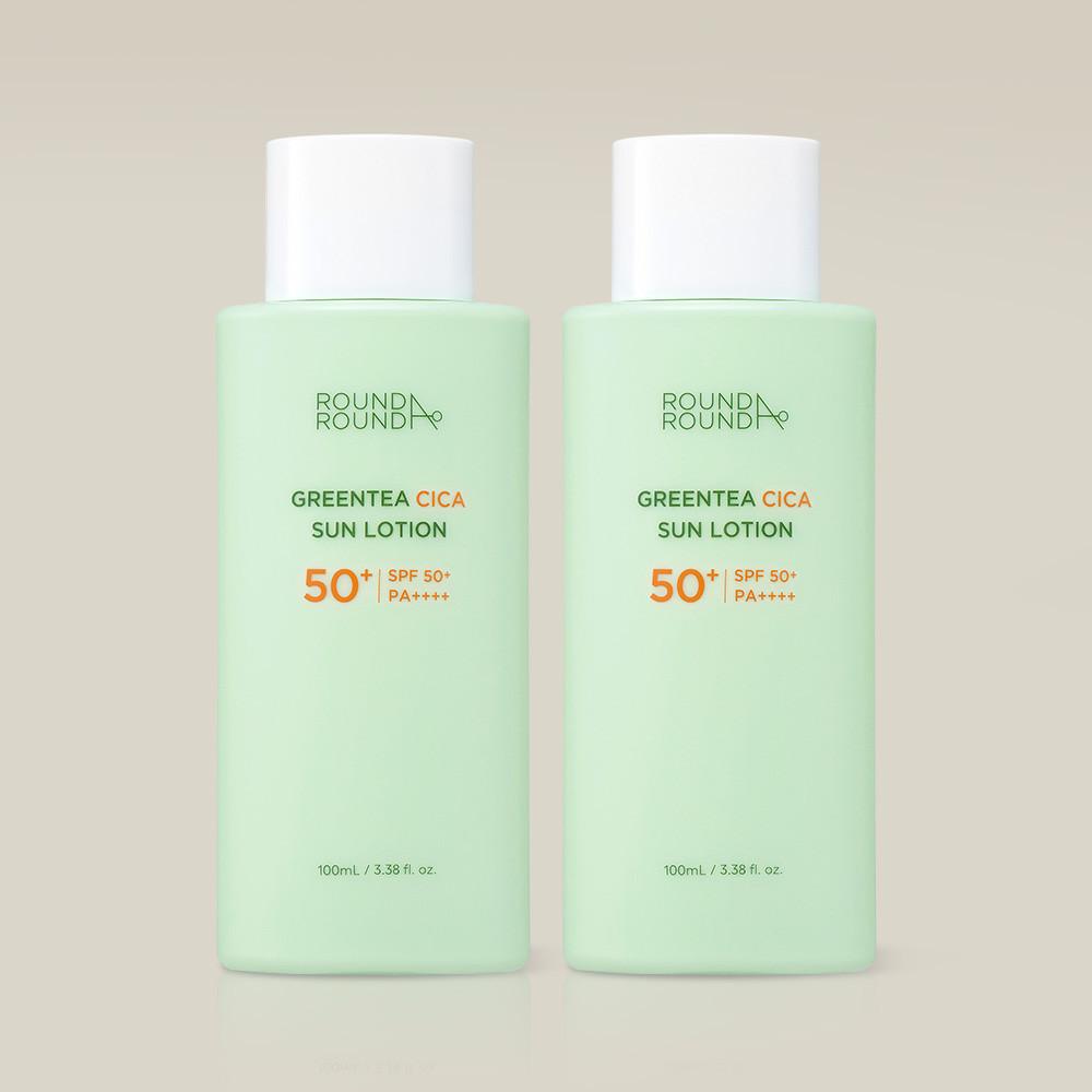 [단종] 라운드어라운드 그린티 시카 선로션 100ml+100ml 더블 기획세트 SPF50+ PA++++