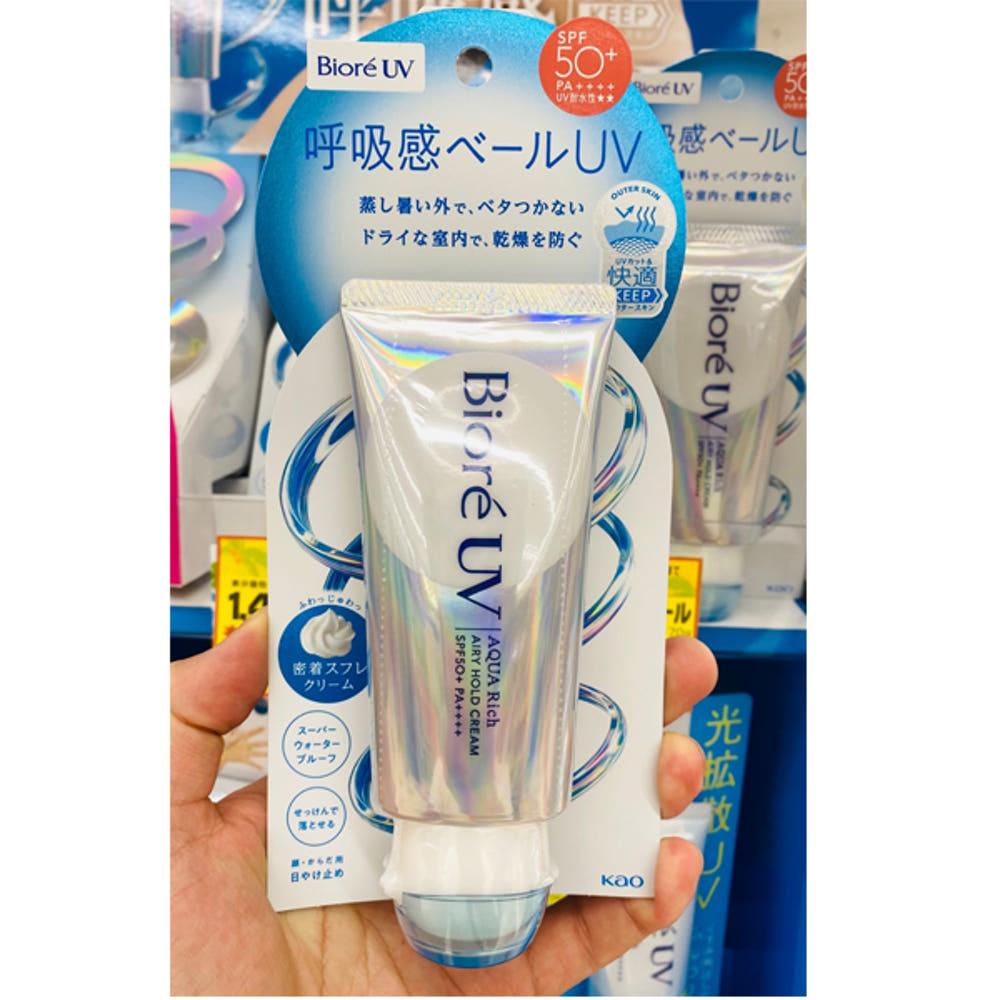 비오레 선크림 아쿠아리치 에어리 홀드 UV 수플레 호흡감 베일 70g 