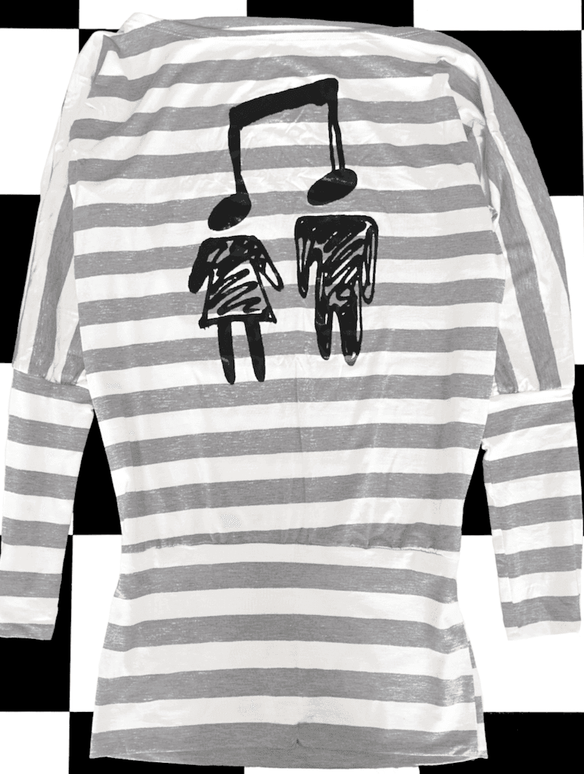 MUSIC LOVERS STRIPED DRESS