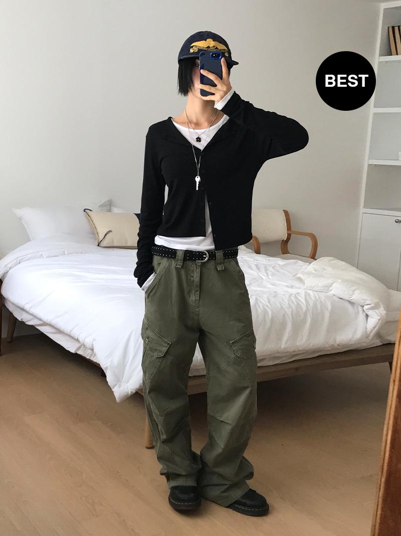 아케 (VER.1) SUBTILE WIDE CARGO PT (3color!)