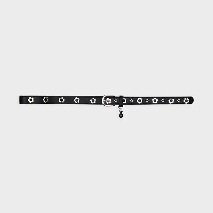 DAISY EYELET BELT_BLACK