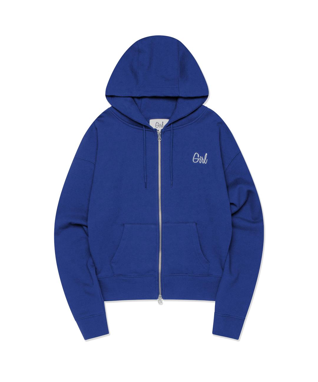 TYPO LOGO HOODIE ZIPUP blue