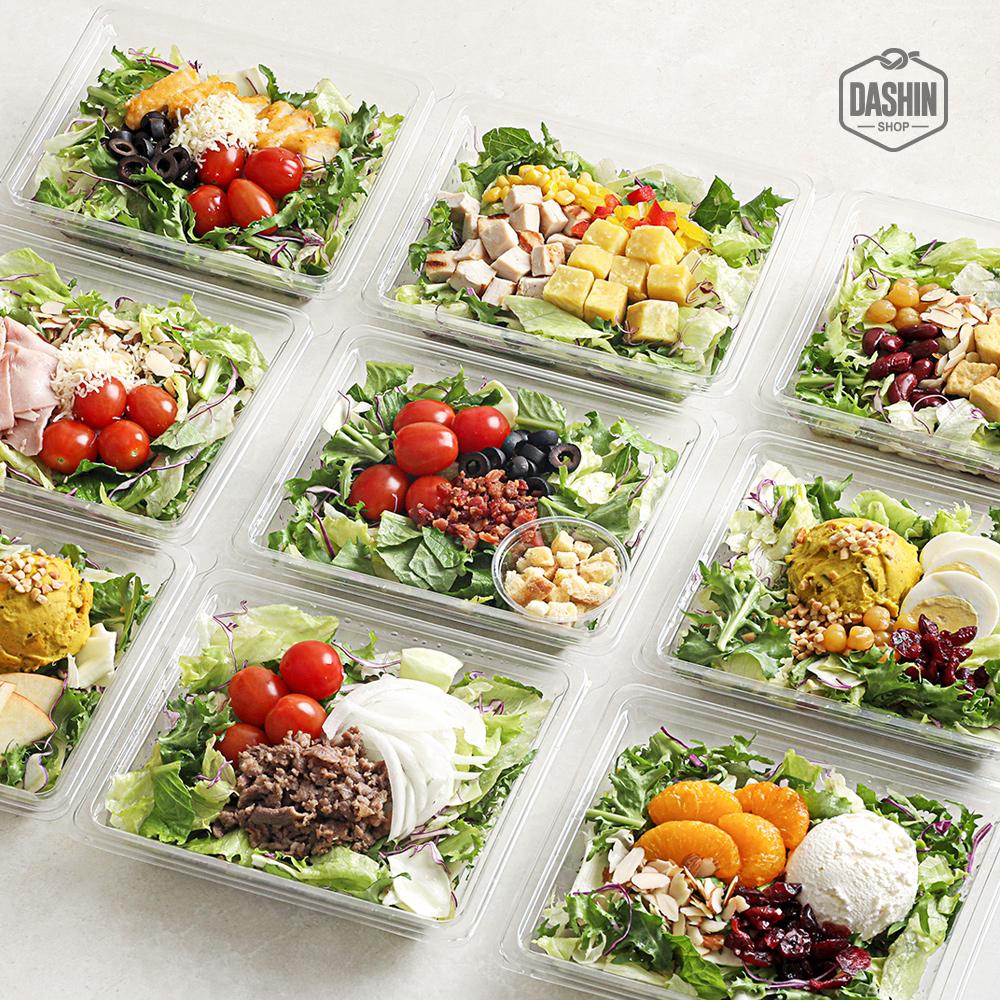 다신샵 [출고당일생산] 탄단지 균형잡힌 한스푼샐러드 9종 1주 식단세트 / 프리미엄 토핑샐러드 도시락