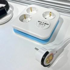 러그박스 3구 USB 납작 납작한 슬림 멀티탭 이지콕 플러그 CUBE 사각 멀티콘센트 1.4M