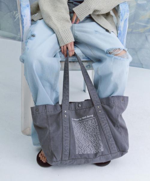 Washed Cotton Tote Bag Charcoal