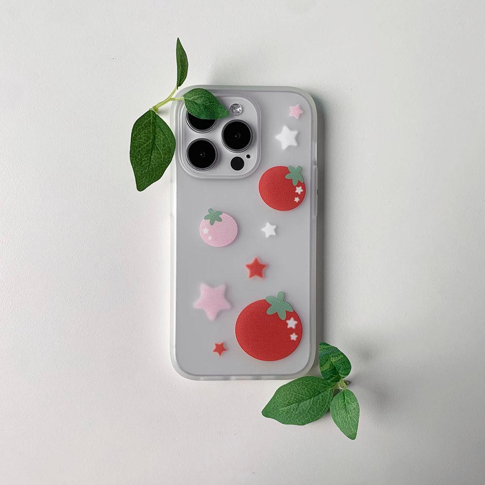 tomato in star case / 토마토 반투명 젤 하드 아이폰 15pro max 케이스