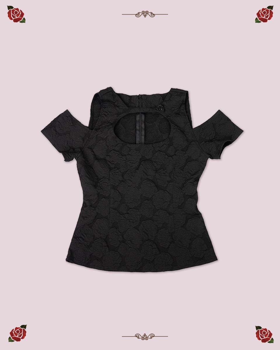 ROSE HALTER BLOUSE [BLACK]