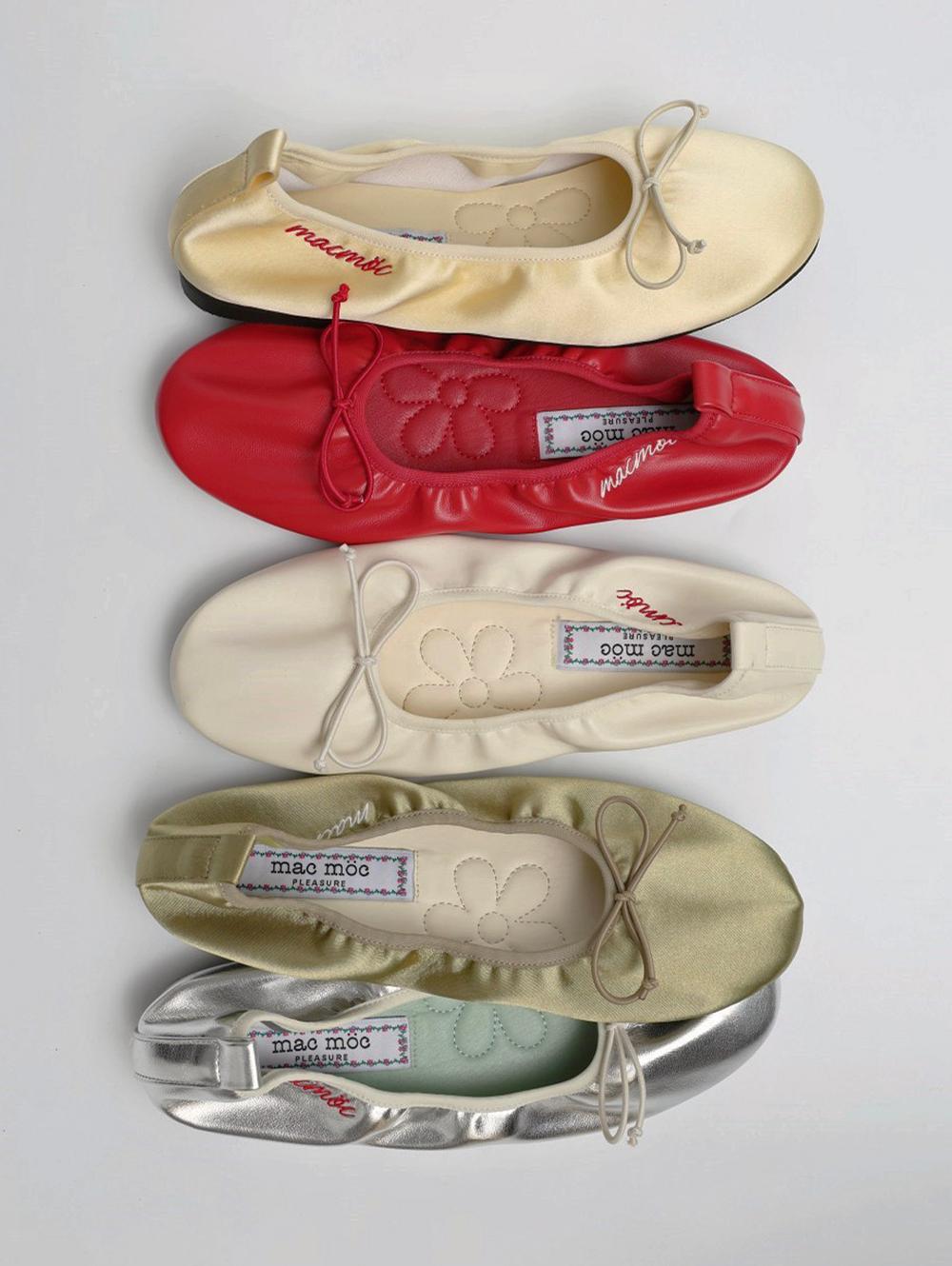 마크모크 [9차재입고] Kkotci 꽃씨 베이직 리본 자수 쿠션 플랫_5colors