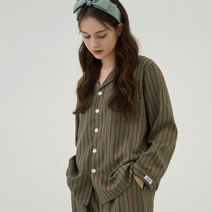 실크핏 올리버 긴팔 커플 잠옷 세트