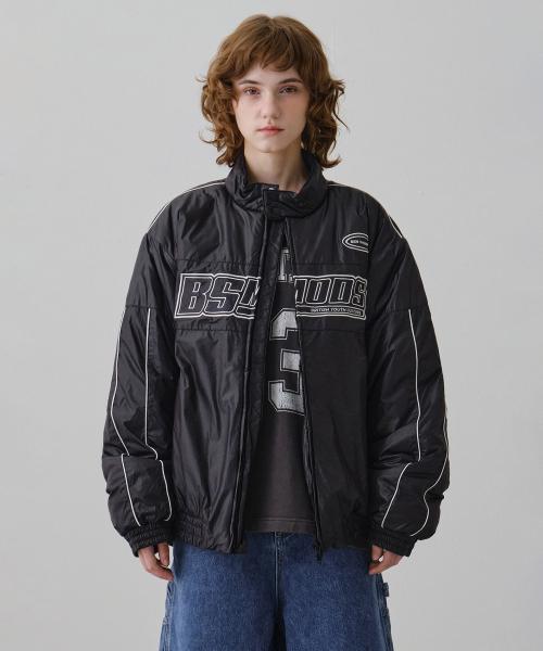 레이서 파이핑 패딩 자켓 블랙 BODJP422MBK