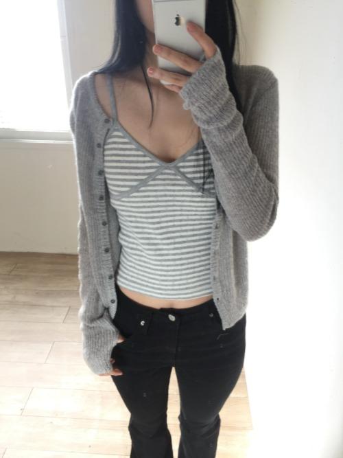 뮤즈드몽드 그레이 니드 단가라 펀칭 나시