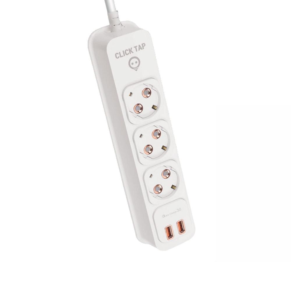 태주산업 부엉이 클릭탭 USB 2포트 3구 화재방지 Q2 멀티탭 고속충전