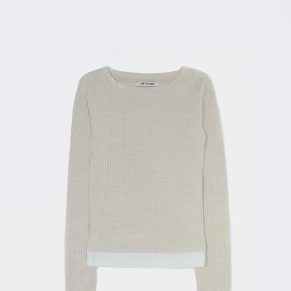(1차 리오더) LAYERED STITCH T-SHIRT - BEIGE