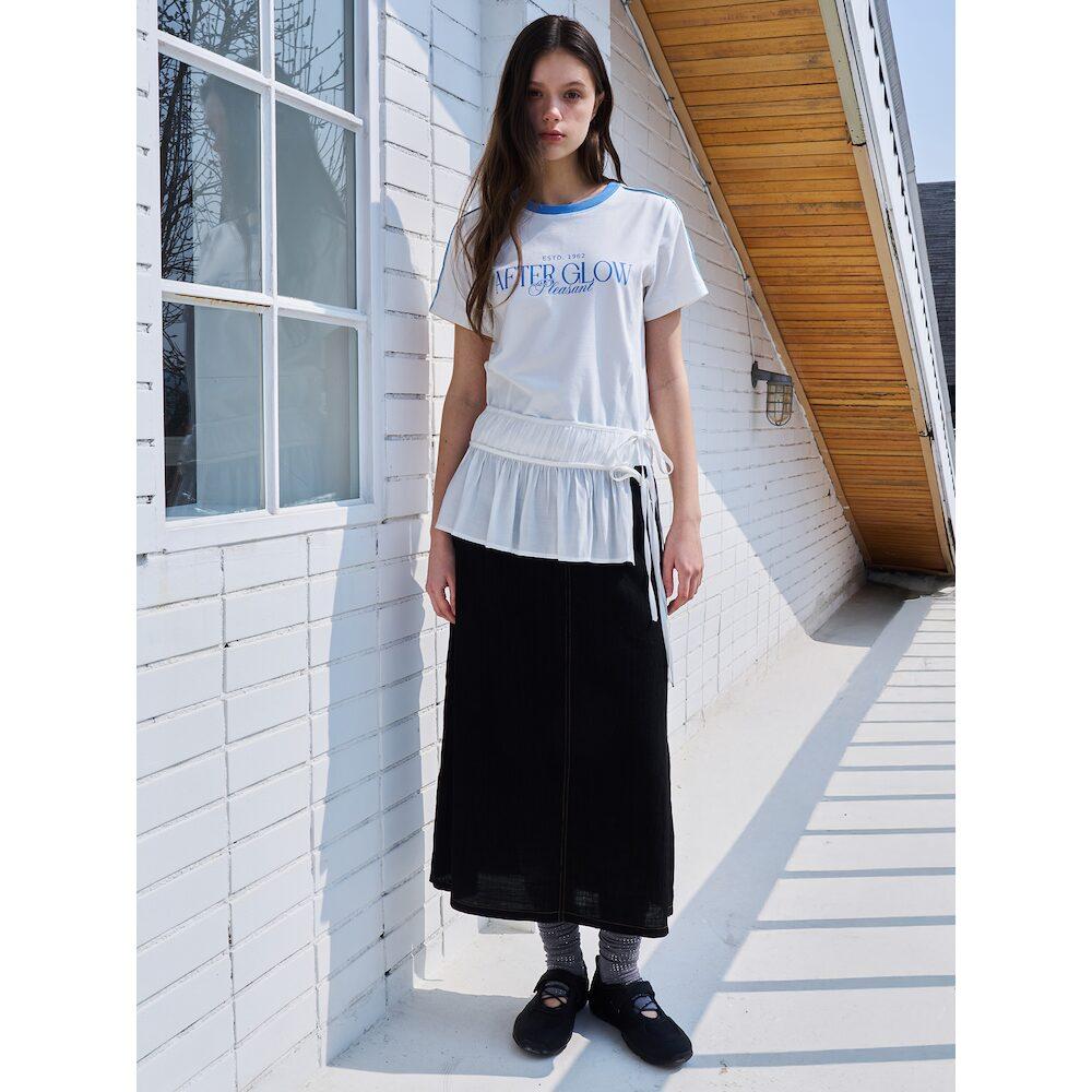 에잇세컨즈 시어 블랙 스커트  블랙 (115427BY15)