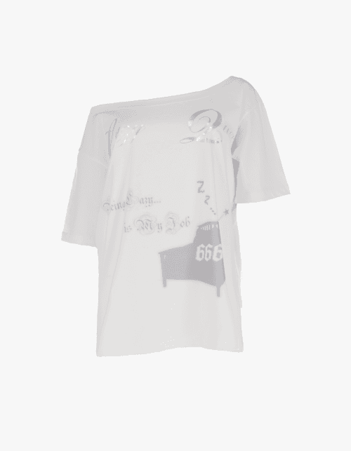 Off Shoulder Lazy Tee- White