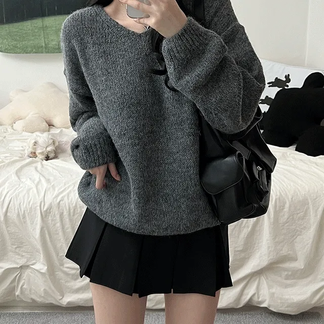 [아방핏] Ashe V neck knit 애쉬 브이넥 니트 4color