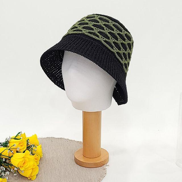 입체뜨개배색 벙거지 버킷햇 보넷 여성 봄 여름 니트 모자