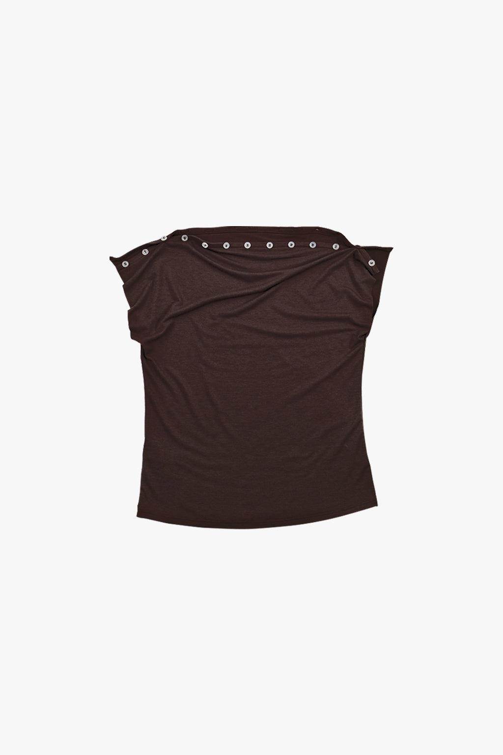 COWL SLEEVELESS 2 / BROWN
