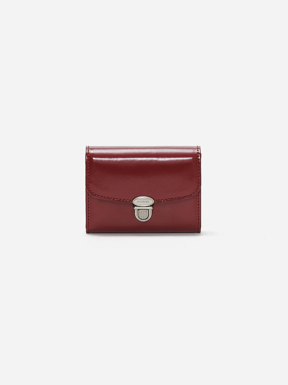 Clasp Half Wallet Burgundy