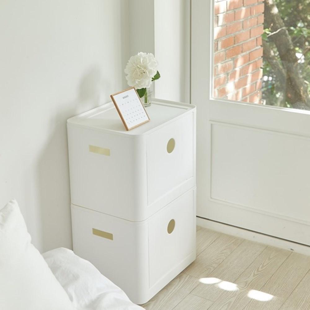 2개입 세트 플레종 스냅톡 수납함 팬트리 펜트리 오픈 수납 정리함 리빙박스 대형 50L