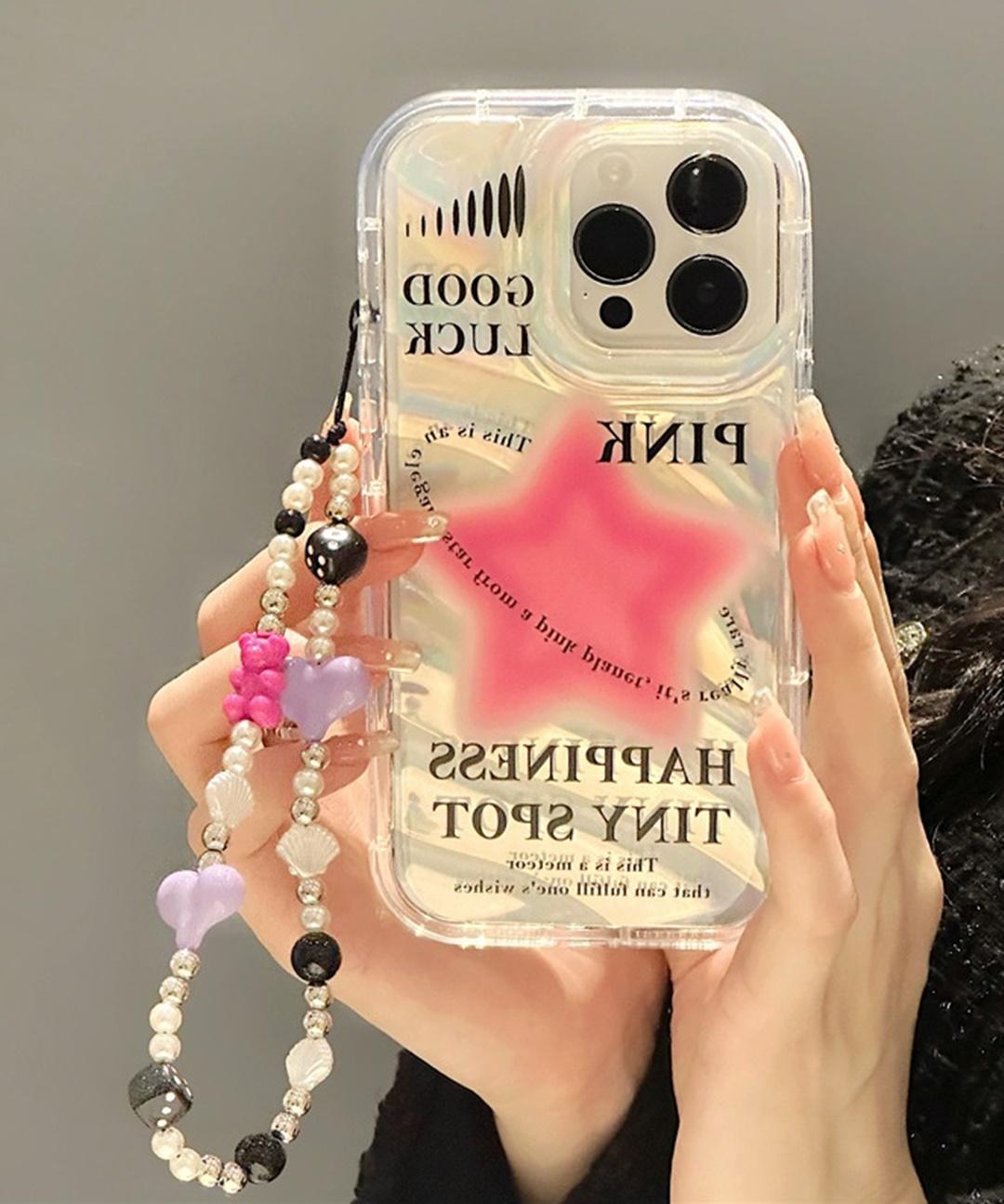 당일출고❤아이폰케이스 비즈 스트랩 줄 키치 하이틴 y2k 곰돌이 홀로그램 생일 선물 핸드폰케이스(아이폰 7 8 SE2 SE3 Xs 11 12 13 14 15 프로 맥스)