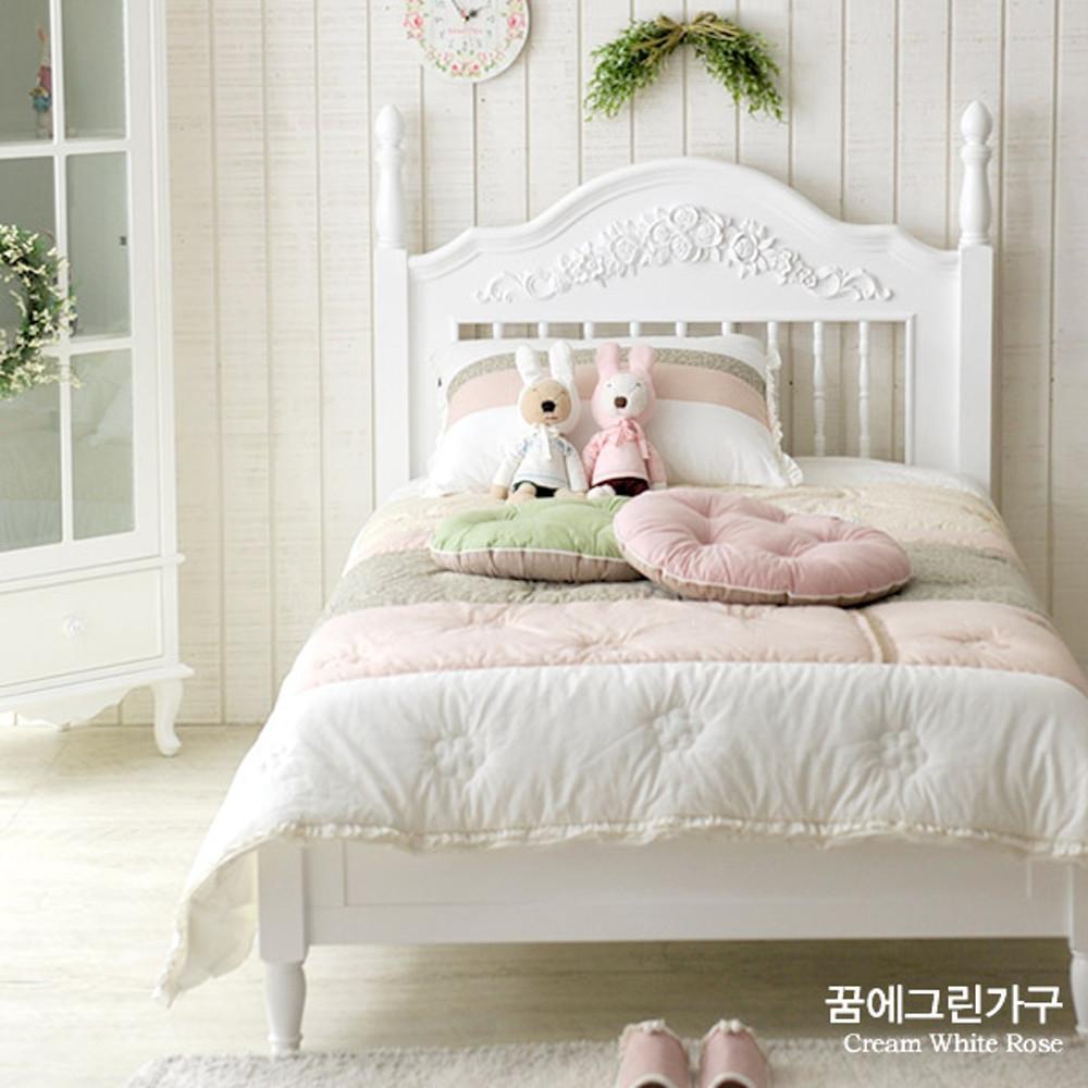 크림화이트로즈 슈퍼싱글침대