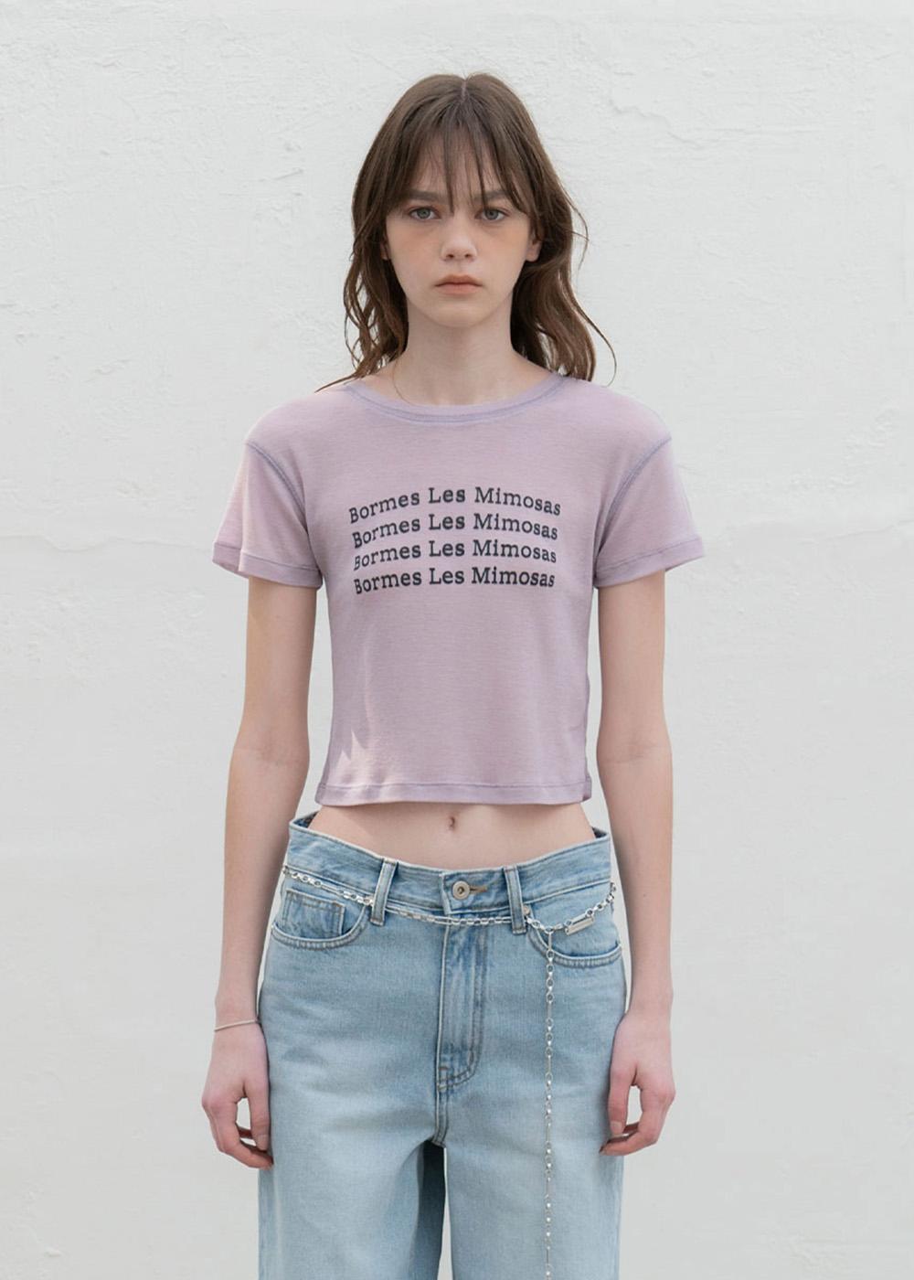 Printing Tencel Crop T-Shirt (Lavender)