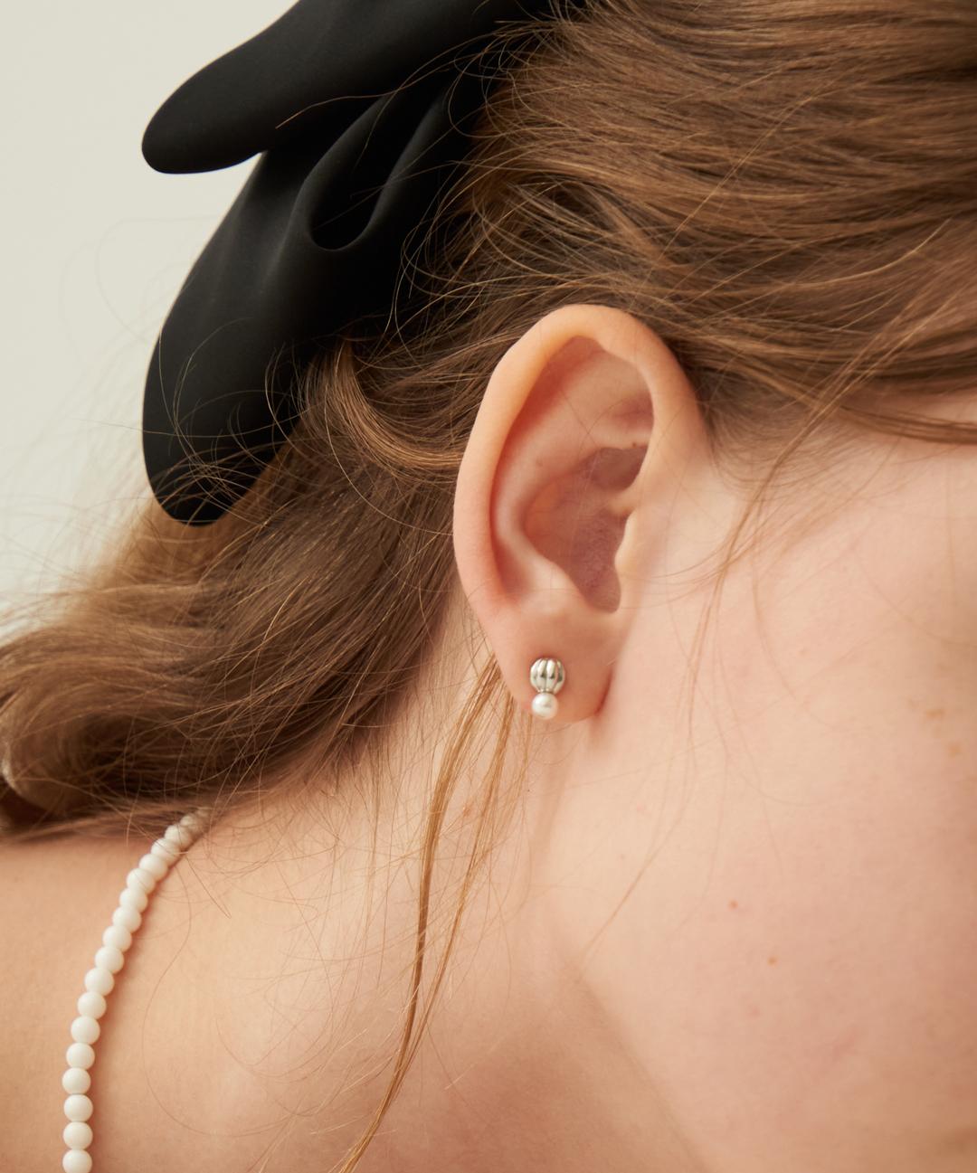 [s925post] 롤링 쉘 이어링 / 진주귀걸이