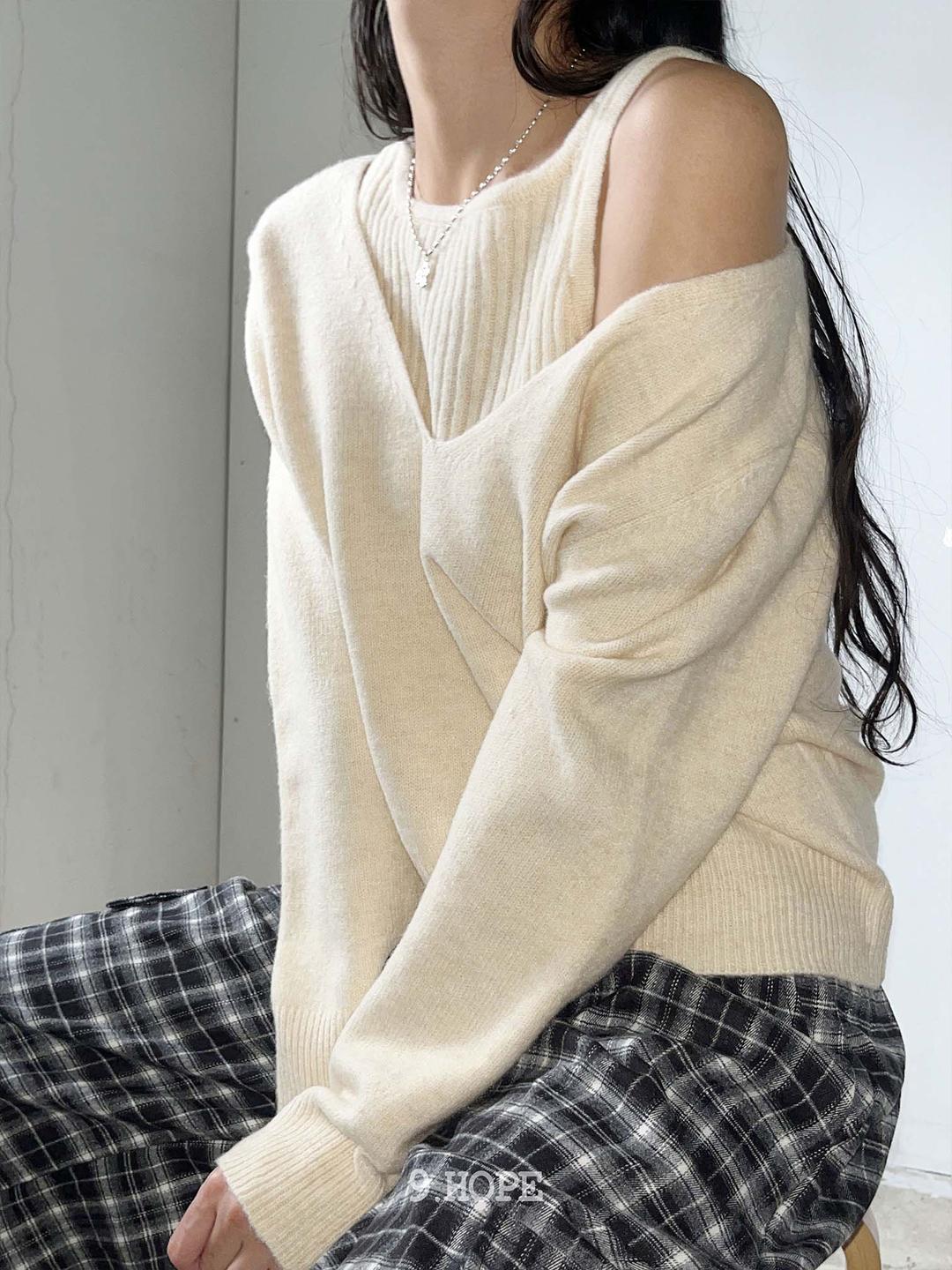 Deep V 소프트 니트 SET