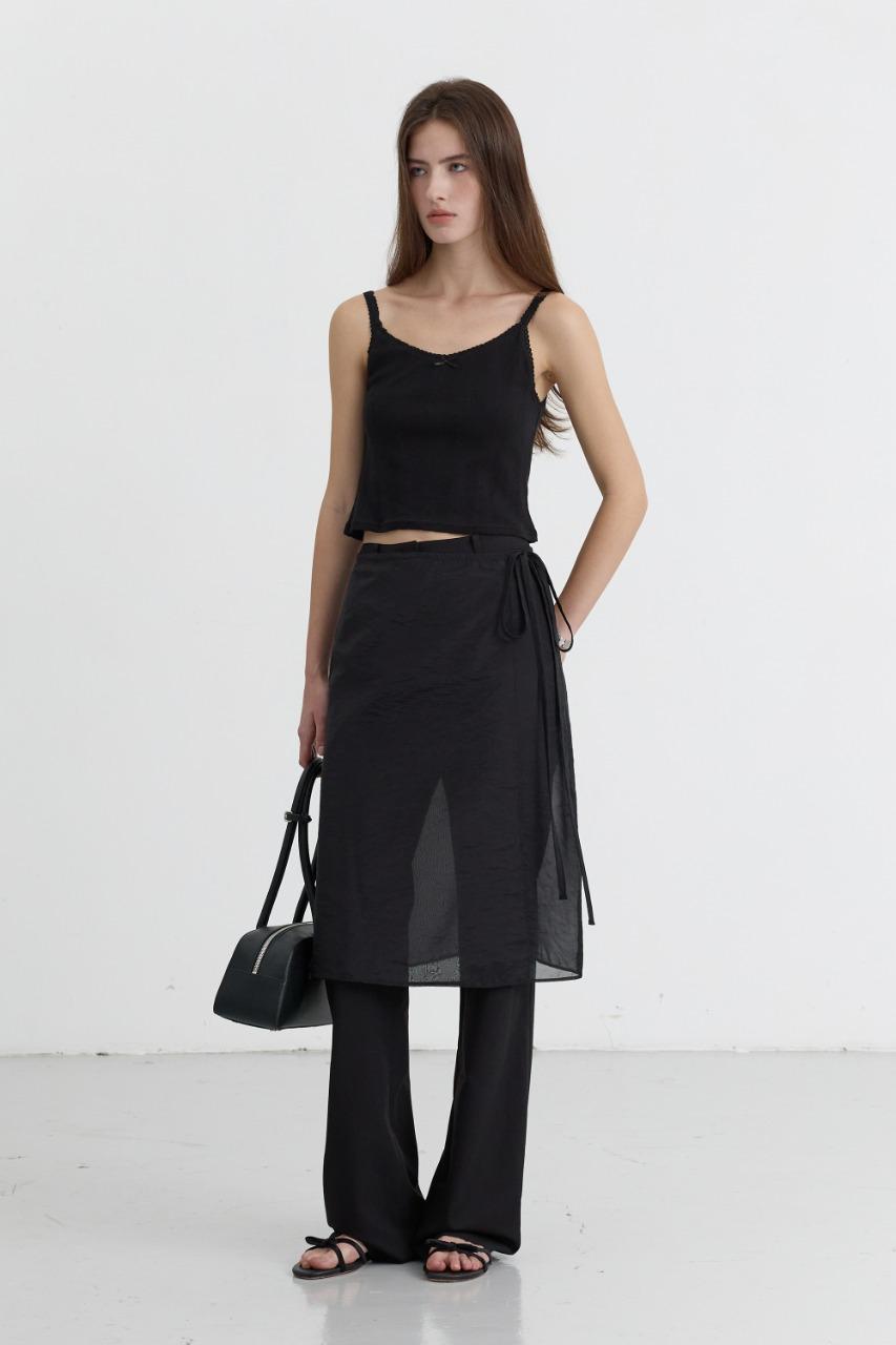 ORGANZA LAYERING LONG SKIRT BLACK