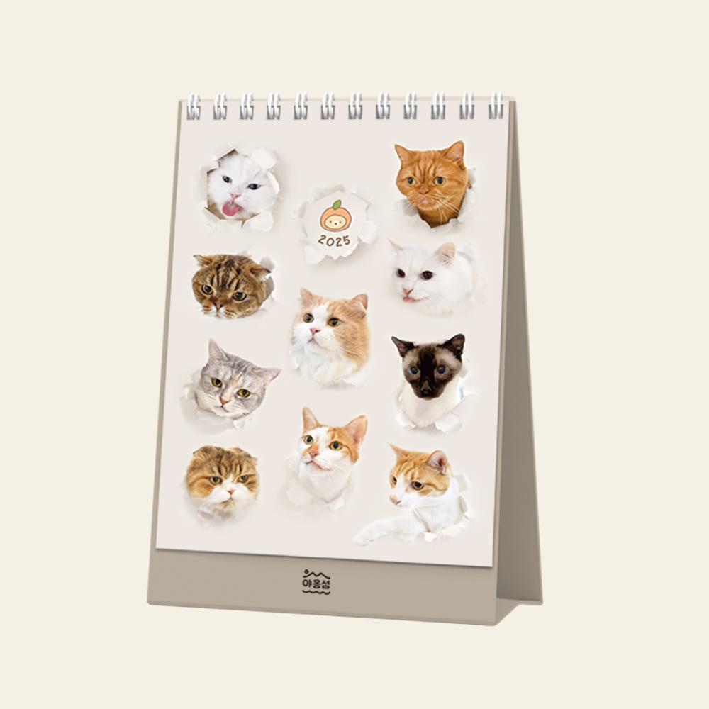 [예약발송] 2025 야옹이 카툰 탁상 달력