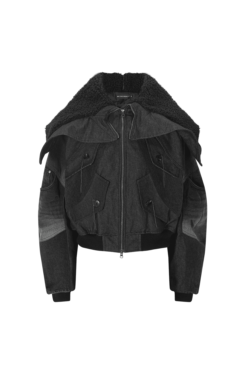 Surgery Exo-Shell hood denim jacket 'black'