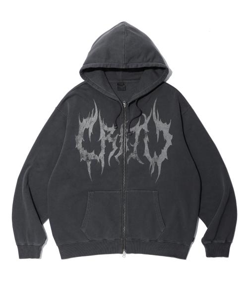 PIGMENT GHOST HOODIE ZIP-UP CHARCOAL