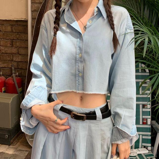 빈티지 프레이 연청 데님 셔츠