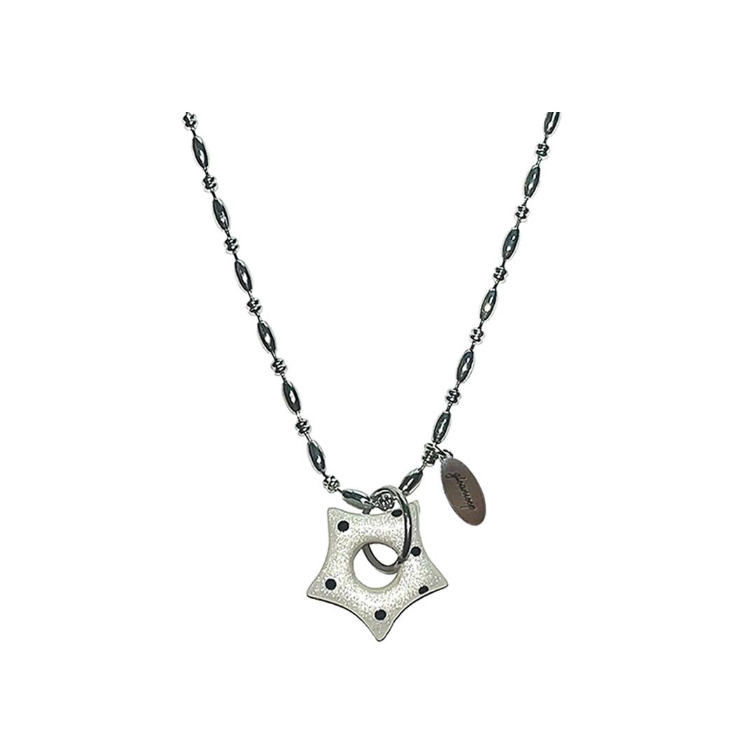 gleaming little star dot necklace [white]