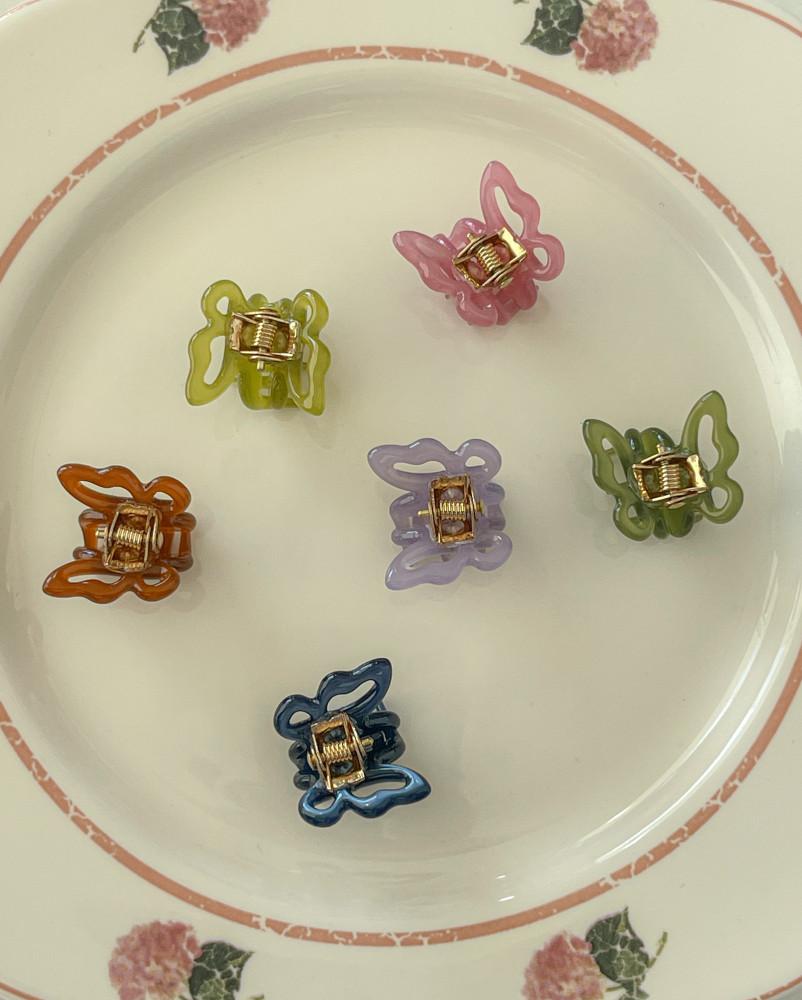 [바이노] 프랑스 미니 캔디 나비 집게핀_6color / 나비집게핀 / 미니집게핀