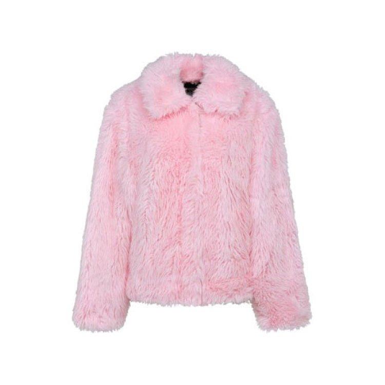 [MSGM] 여성 숏 퍼 코트(3341MDH23 227626 11) 핑크