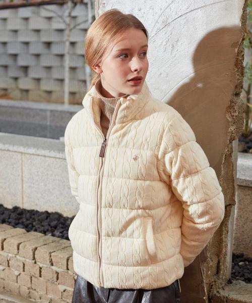 여성 케이블 니트 패딩 JP808