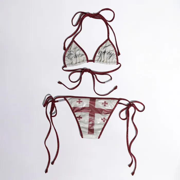 Patrol Reversible Bikini Top Cream/Melange Gray