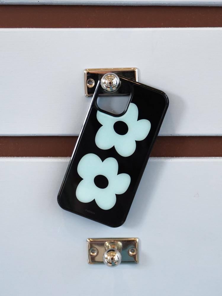 [글라스 범퍼 케이스] 트윈 무뚝뚝꽃 아이폰 14