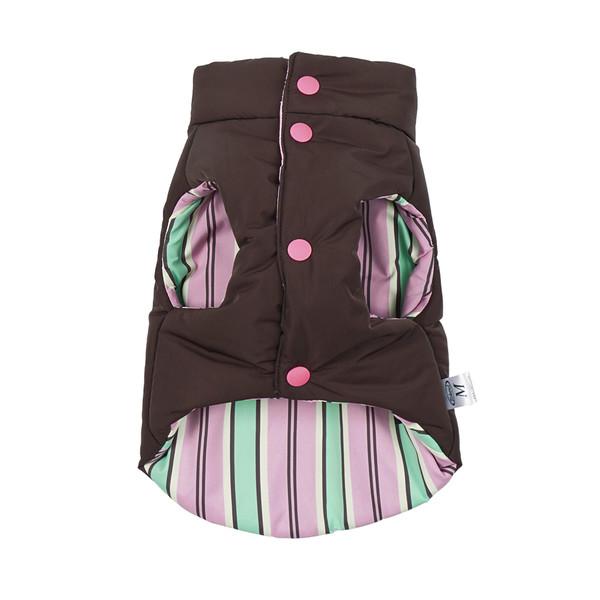 REVERSIBLE PADDED VEST_PINK/BROWN