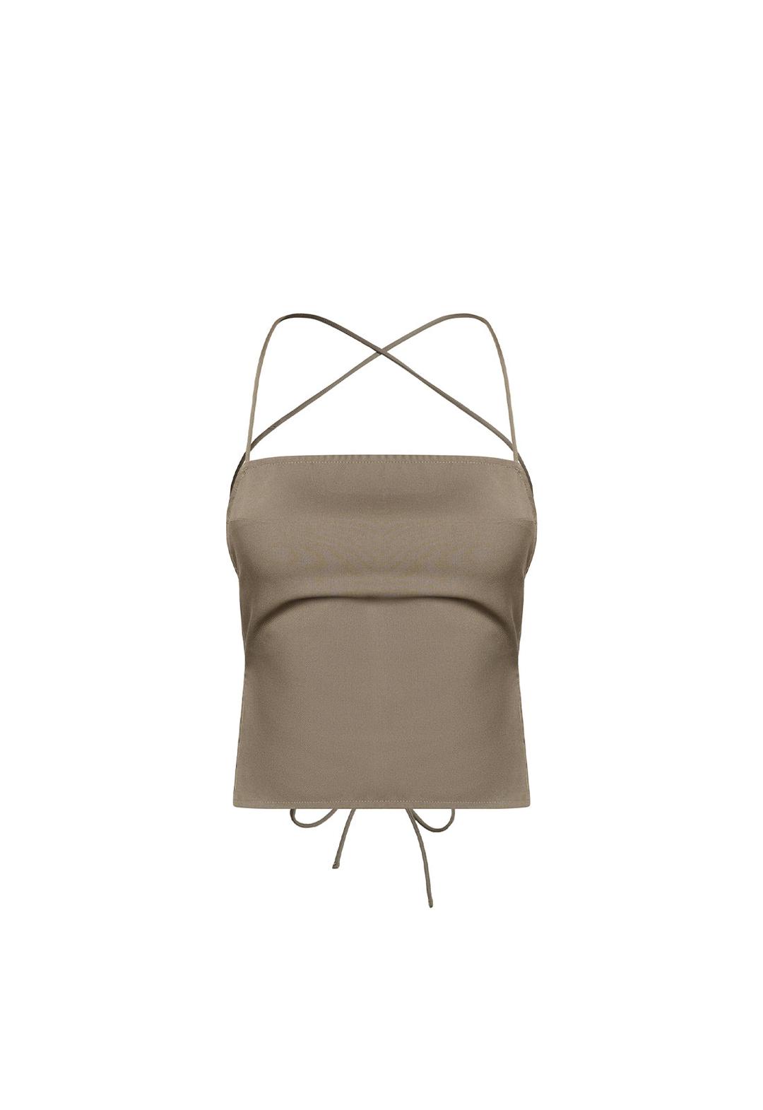 AVARIS TIE TOP - KHAKI - L / KHAKI