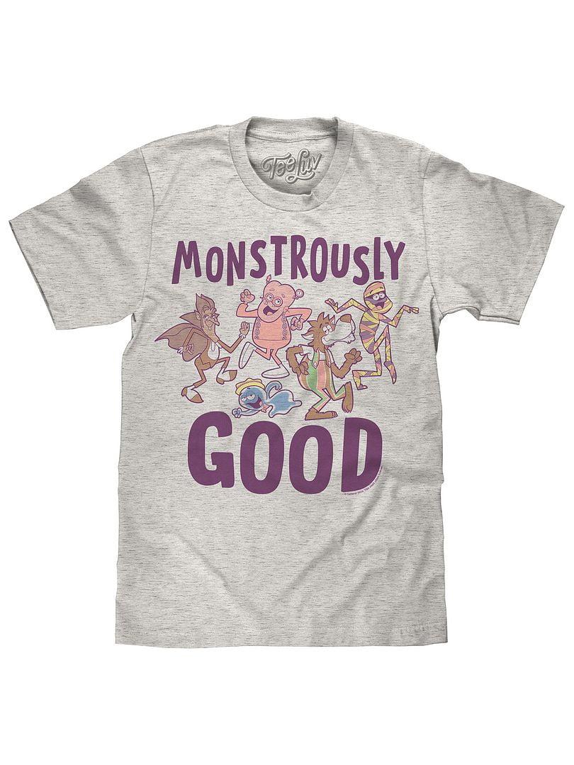 Tee Luv Men's Monstrously Good Monster Cereal Cartoon Character T-Shirt (L)
