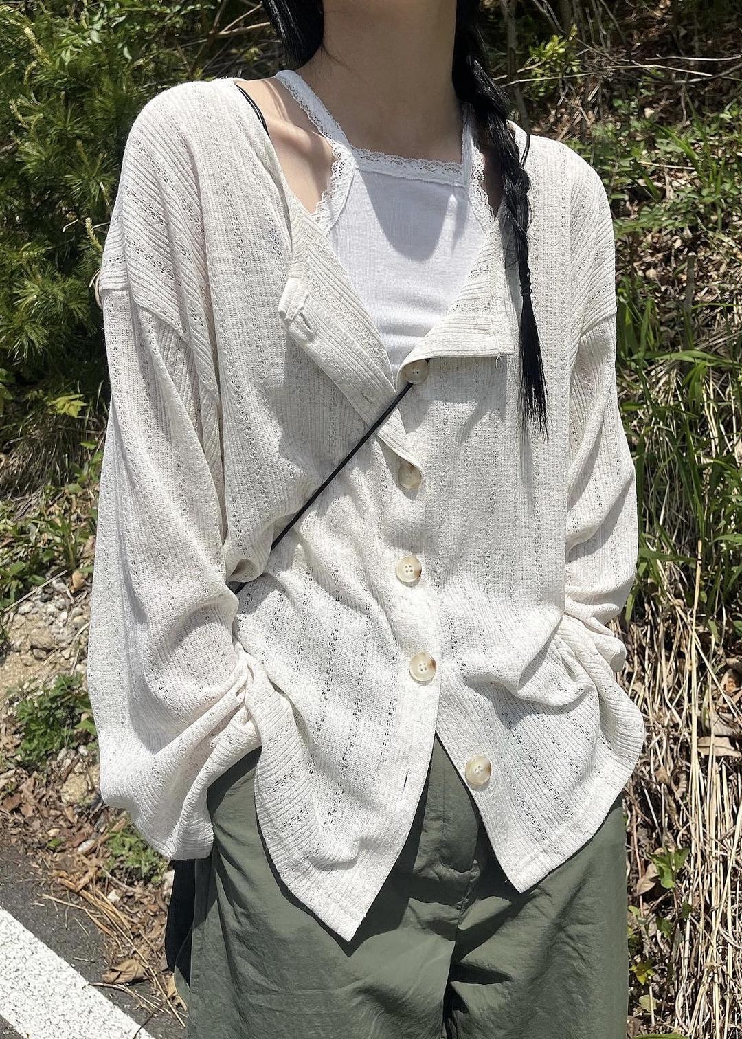 Olive Loose Fit Cardigan