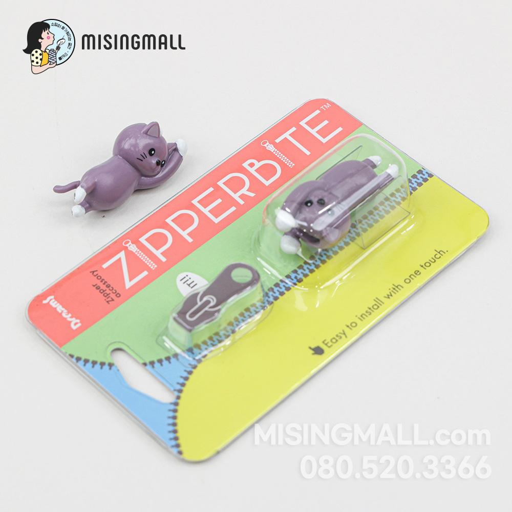 동물모양 지퍼바이트 지퍼알 지퍼 악세사리 판다 시바견 고양이 유니콘 부라더미싱 미싱몰, 3. 고양이, 1개
