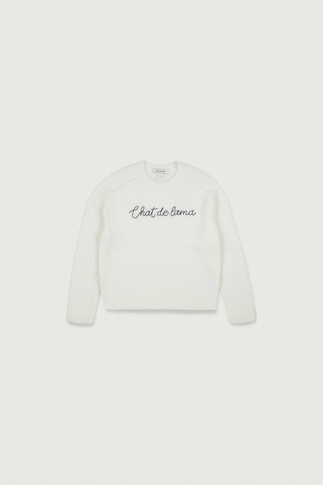 [flow yoon pick] WOOL BOUCLE LETTERING KNIT [WHITE]