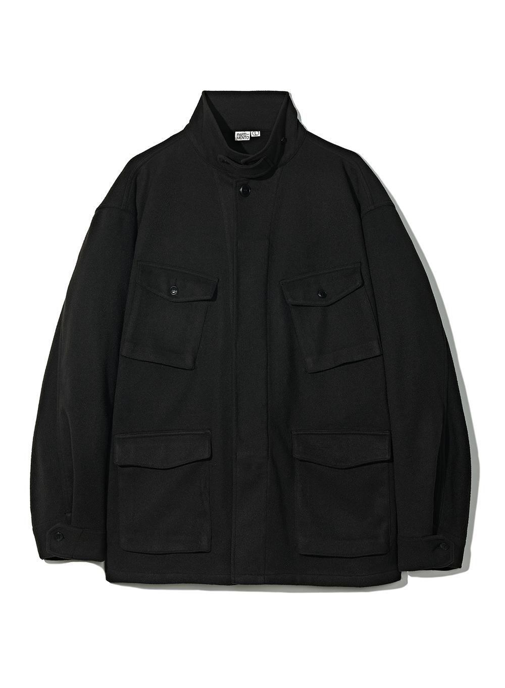 Peeling Washed BDU Jacket_Black
