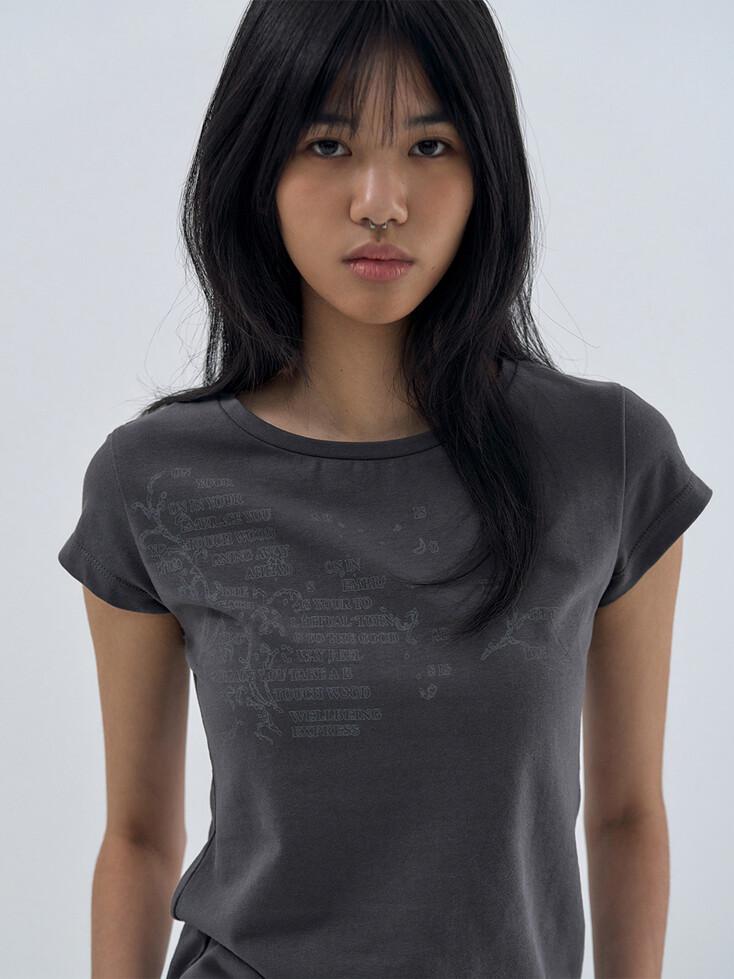 Messege Vine Half Sleeve Charcoal